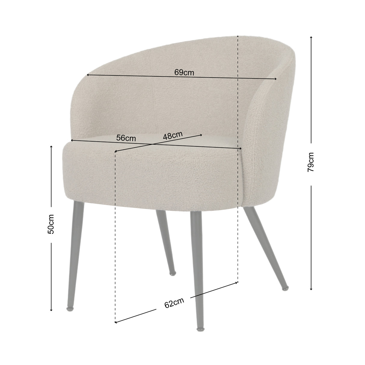 Comodo – Armchair in Teddy Fleece Fabric (Single Chair)