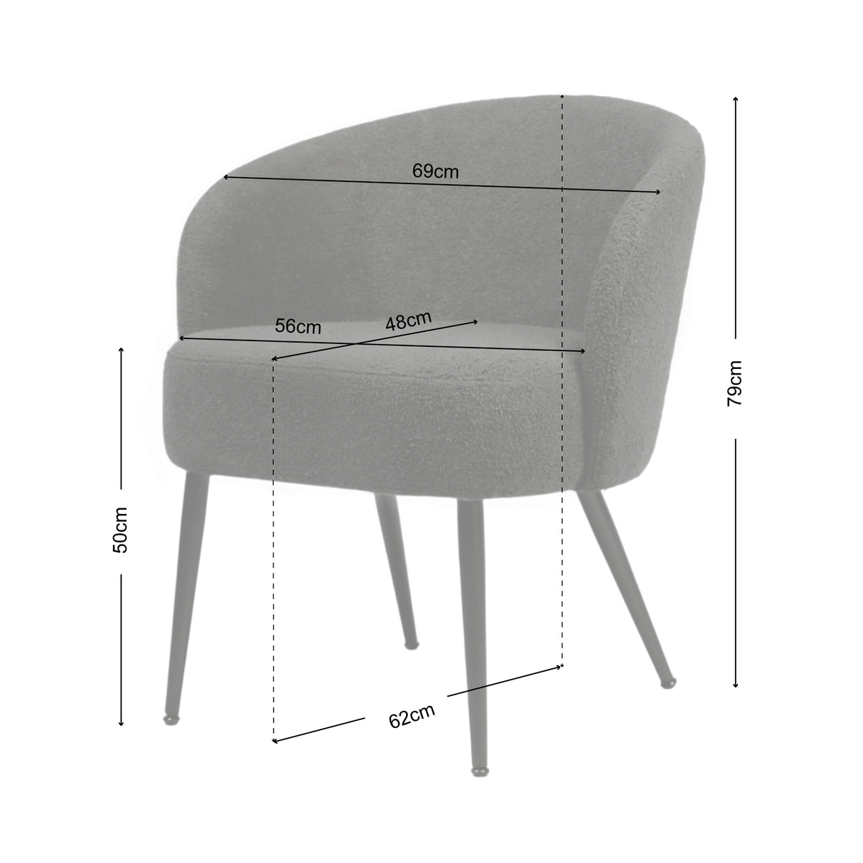 Comodo – Armchair in Teddy Fleece Fabric (Single Chair)