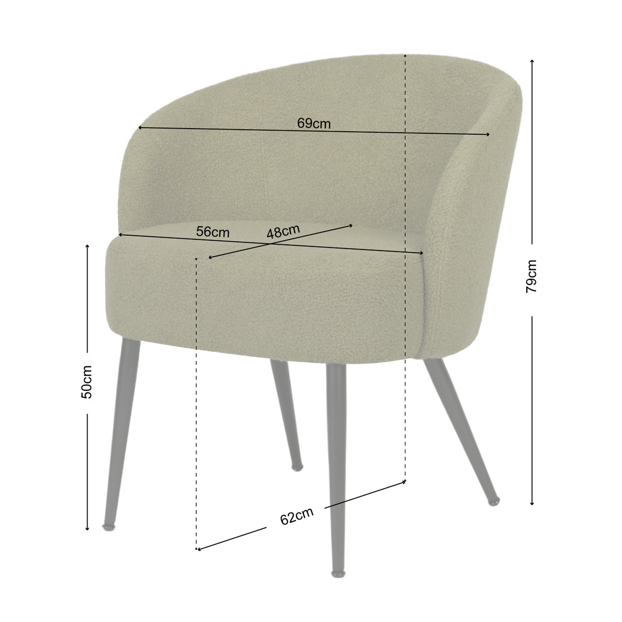 Comodo – Armchair in Teddy Fleece Fabric (Single Chair)