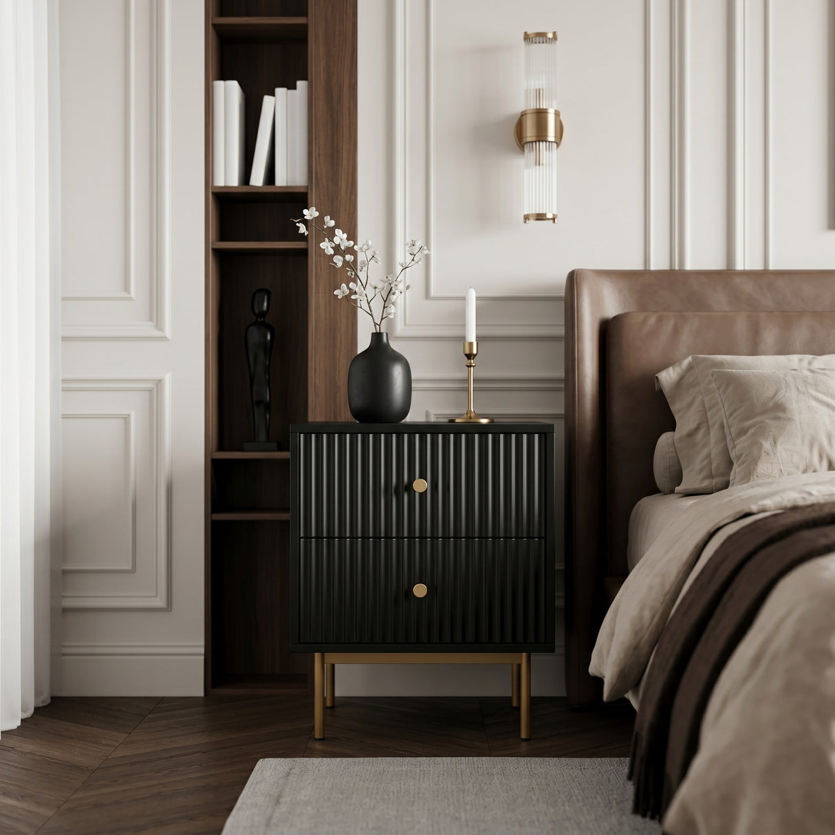 Devon 2 Drawer Bedside Table - 4 Colours