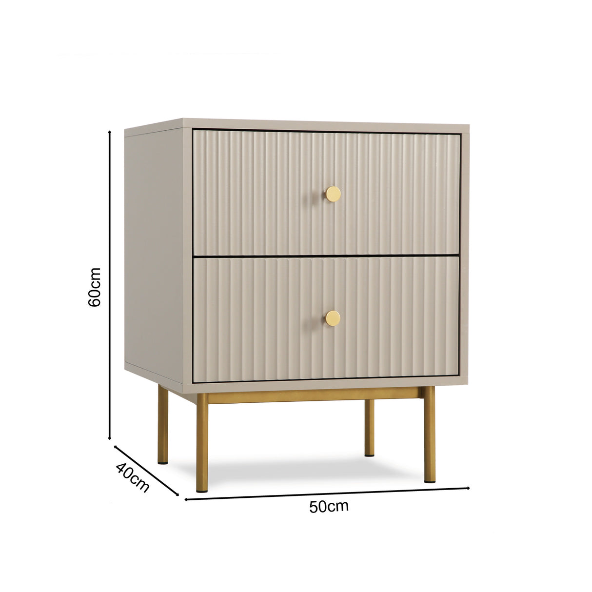 Devon 2-Drawer Bedside Table – Modern Bedroom Storage