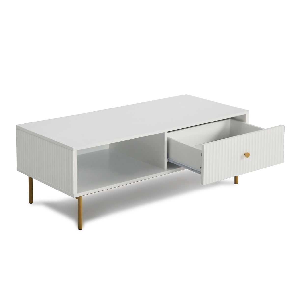 Devon – Rectangular Coffee Table with Drawers – White, Black, Grey, or Sage Green