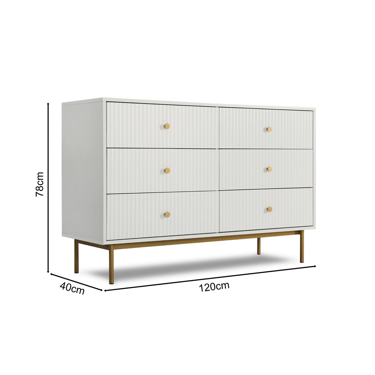 Devon - Wide Chest of Drawers - 6 Drawers