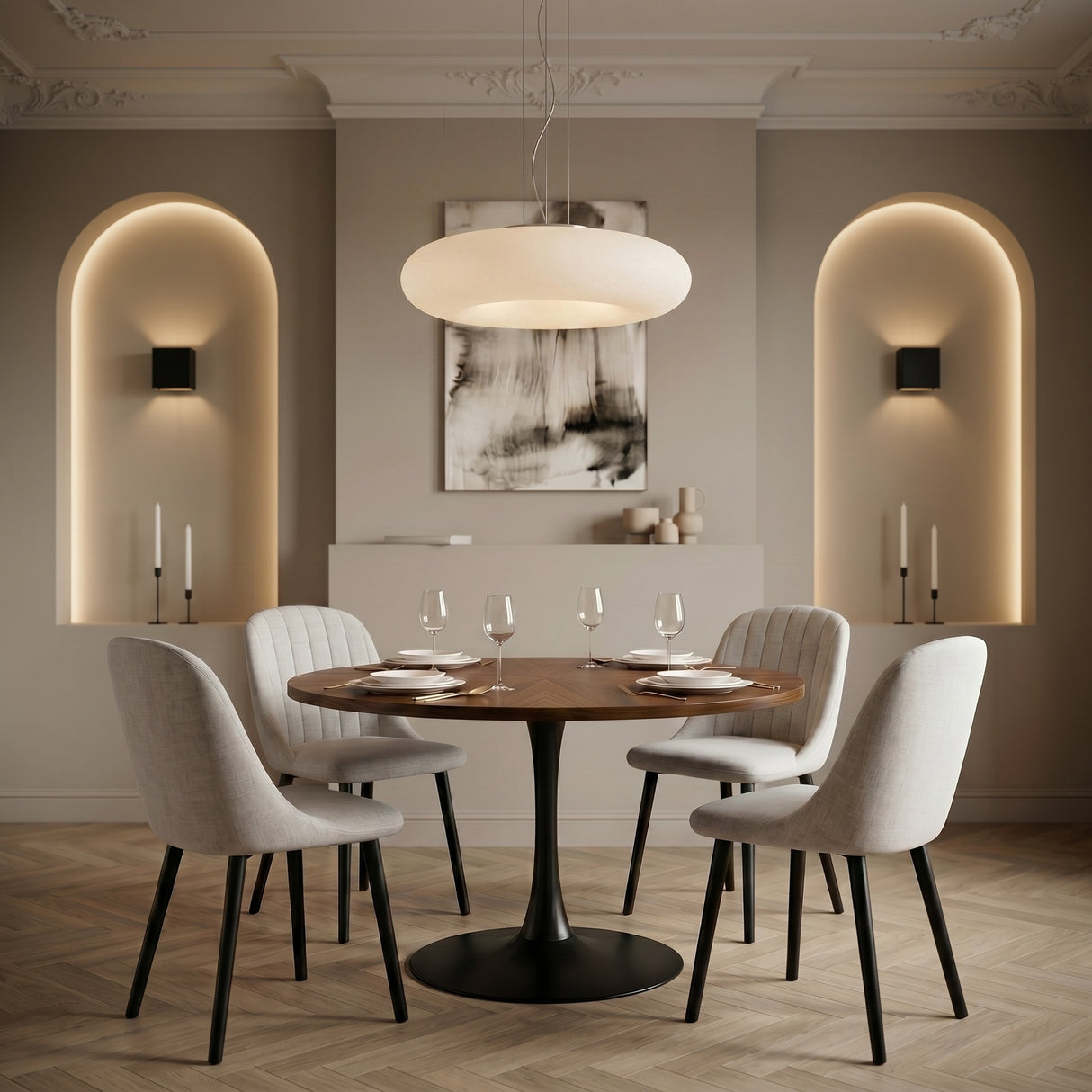 Emilia Dining Chairs Set of 2 – Boucle Upholstered Modern Dining Chairs