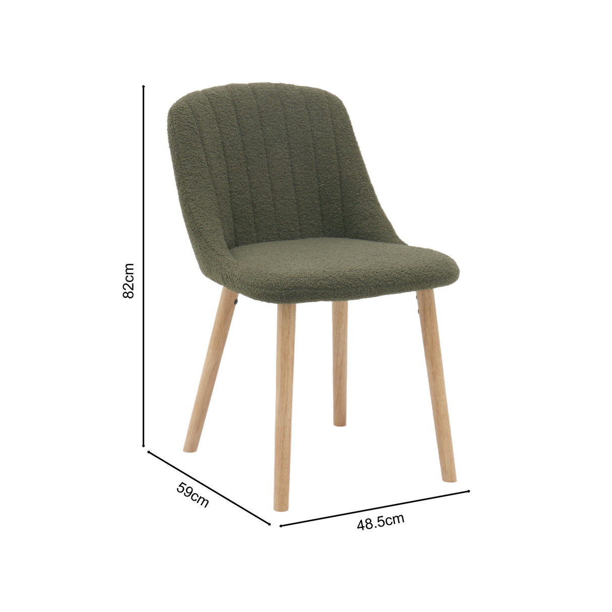 Emilia Dining Chairs Set of 2 – Boucle Upholstered Modern Dining Chairs