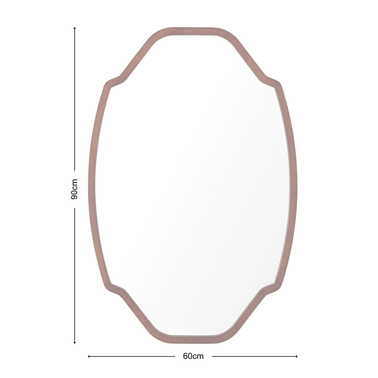 Garda - Irregular Mirror with Walnut Frame - 60x90cm