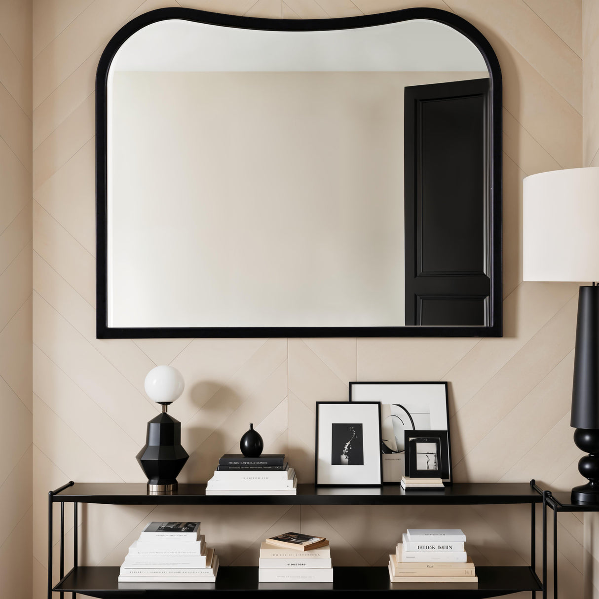 Garda - Irregular Wall Mirror - Black - 80x65cm