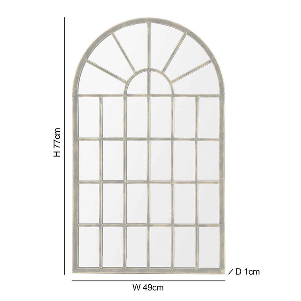 Large Gothic Arch Mirror - White / Black Gold