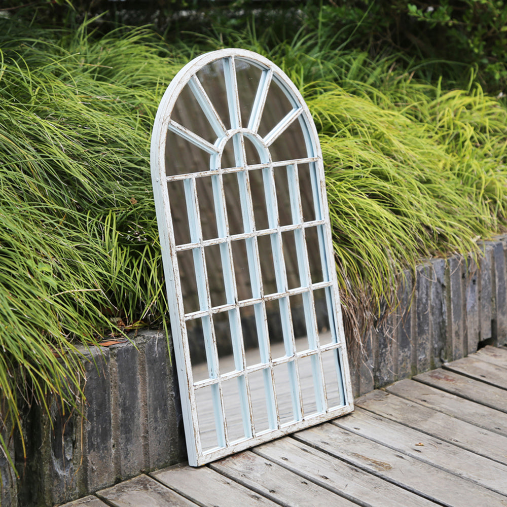 Large Gothic Arch Mirror - White / Black Gold