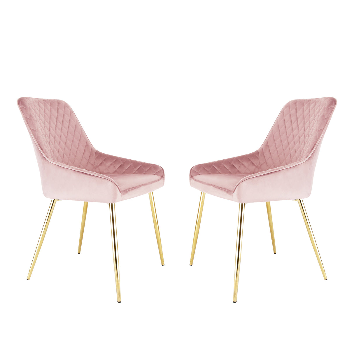 Hamilton - Dining x2 Chair in Velvet - (Grey, Pink, Green)