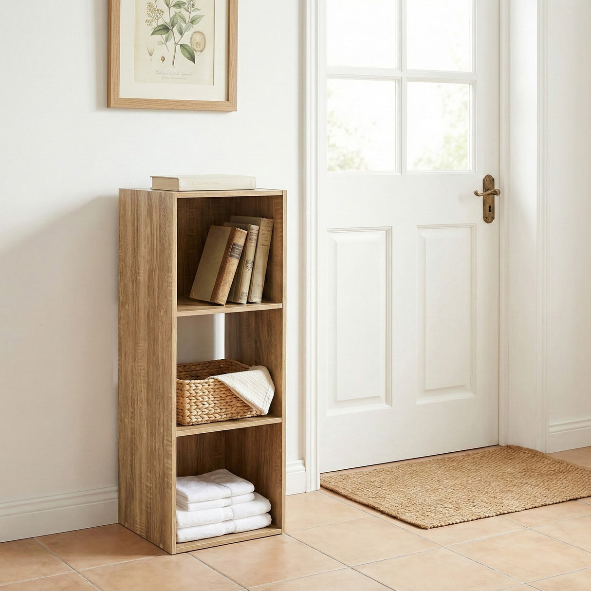 Jane 3x1 Bookcase with Cube Storage Boxes – Black or Oak