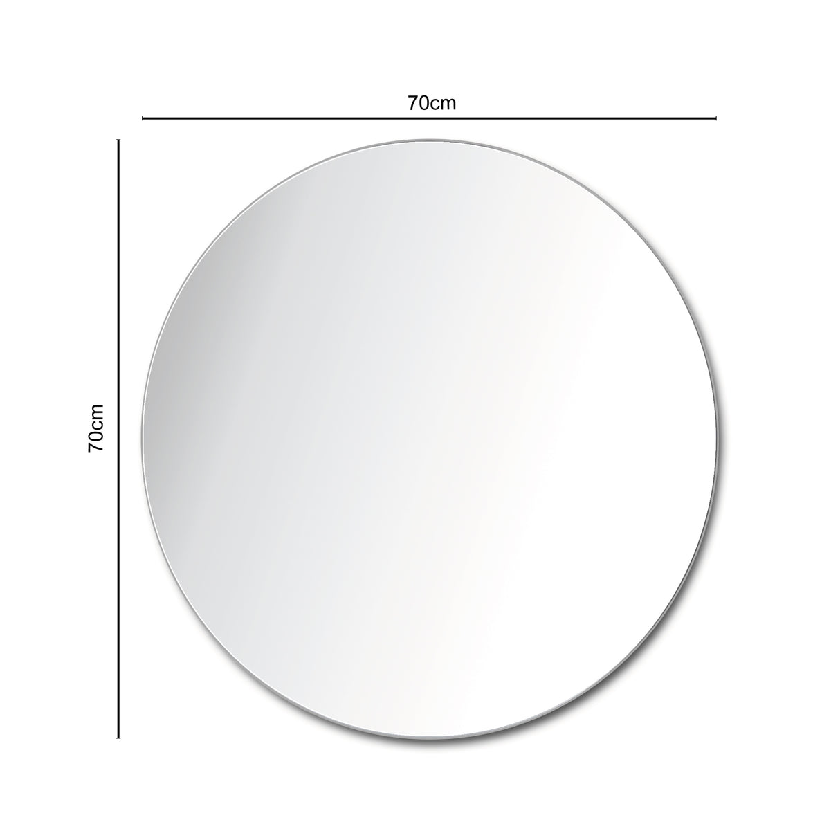 Levico Frameless Round Wall Mirror – 70x70cm