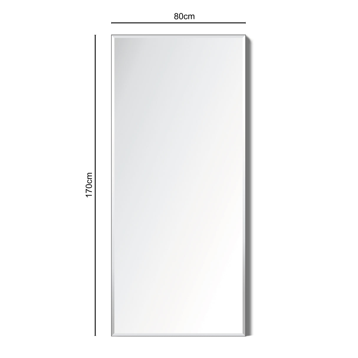 Lugano - Frameless Full Length Rectangular Mirror – 170x80cm