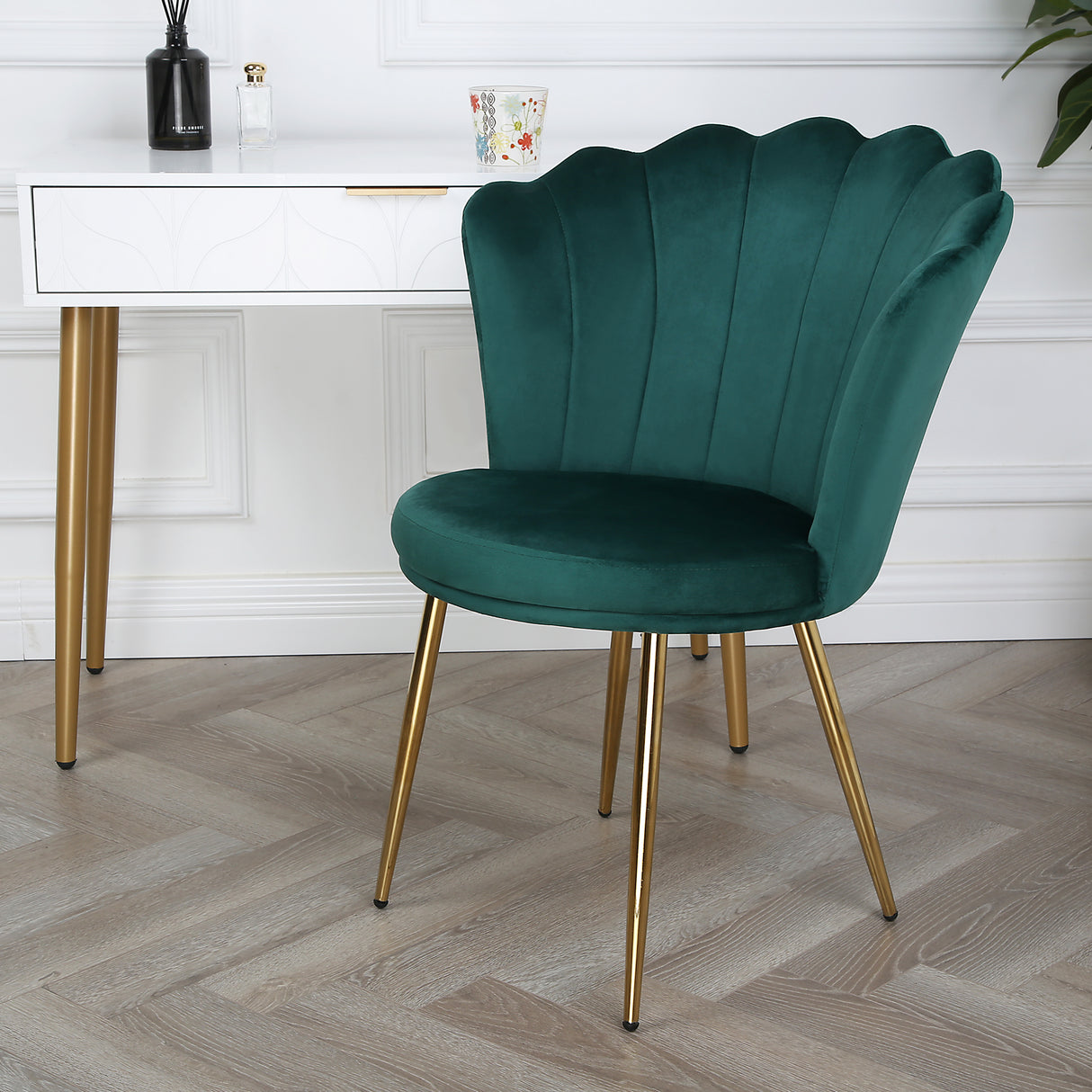 Mini Flora Velvet Occasional Armchair – Floral Backrest Accent Chair