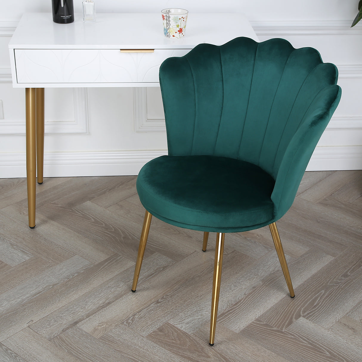 Mini Flora Velvet Occasional Armchair – Floral Backrest Accent Chair
