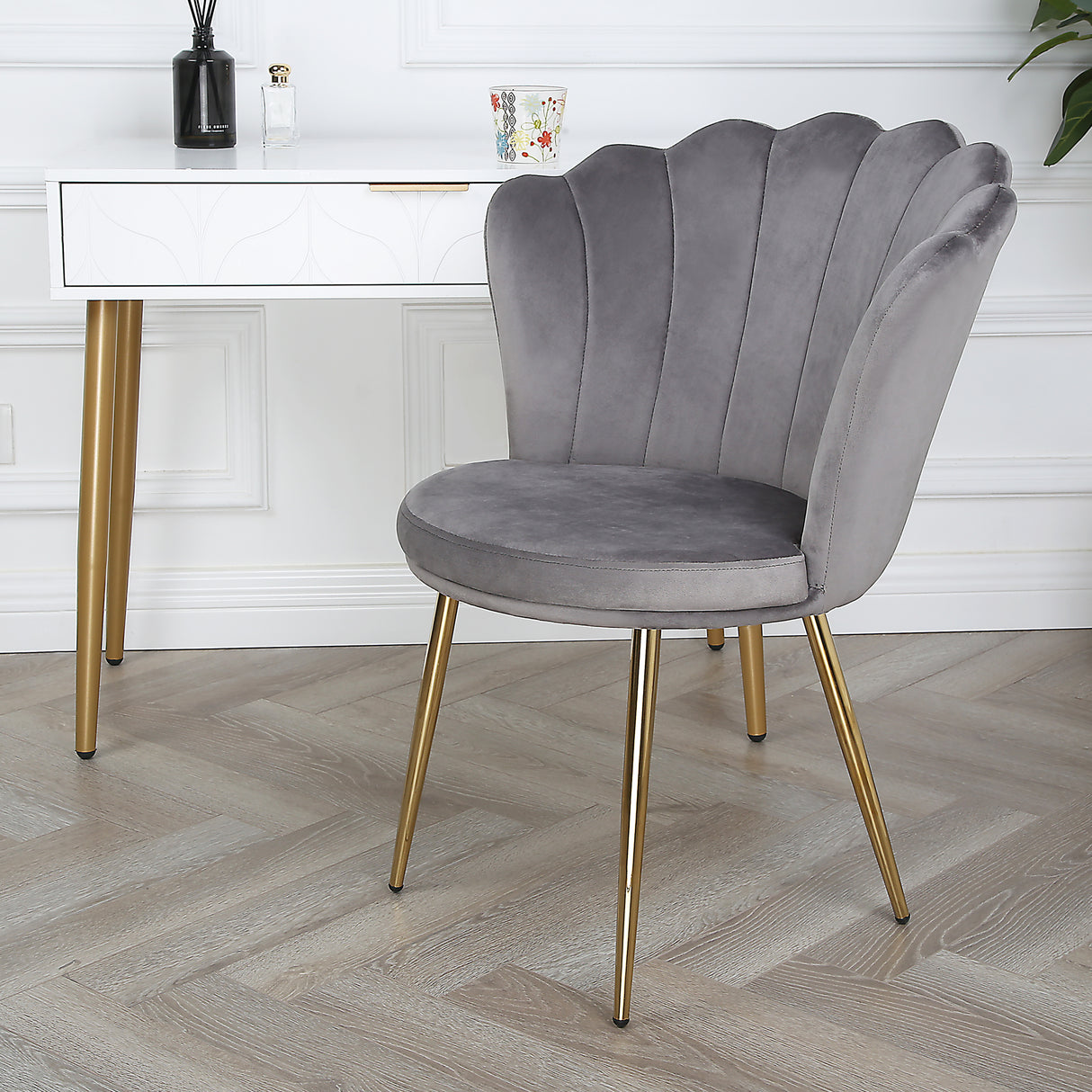 Mini Flora Velvet Occasional Armchair – Floral Backrest Accent Chair