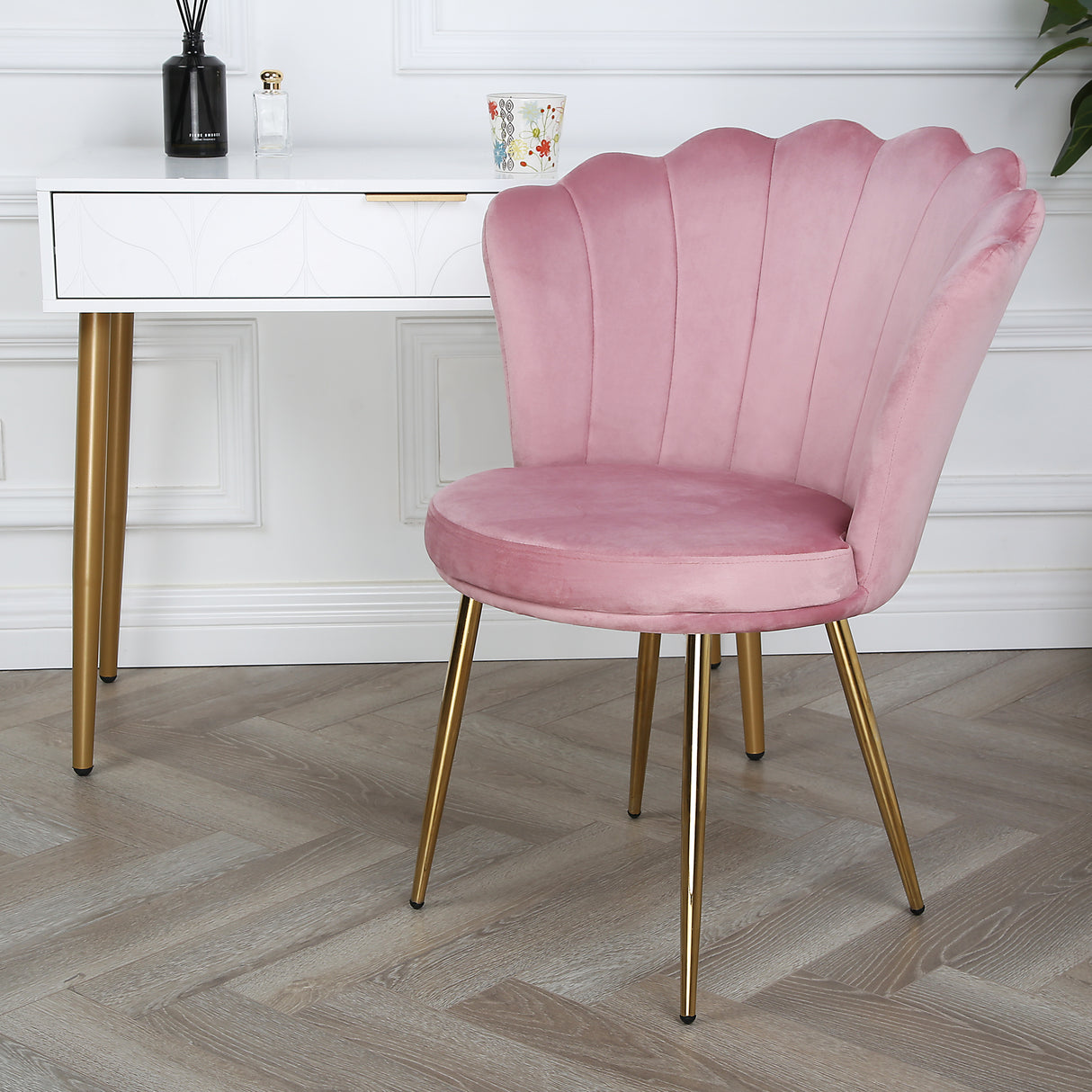 Mini Flora Velvet Occasional Armchair – Floral Backrest Accent Chair