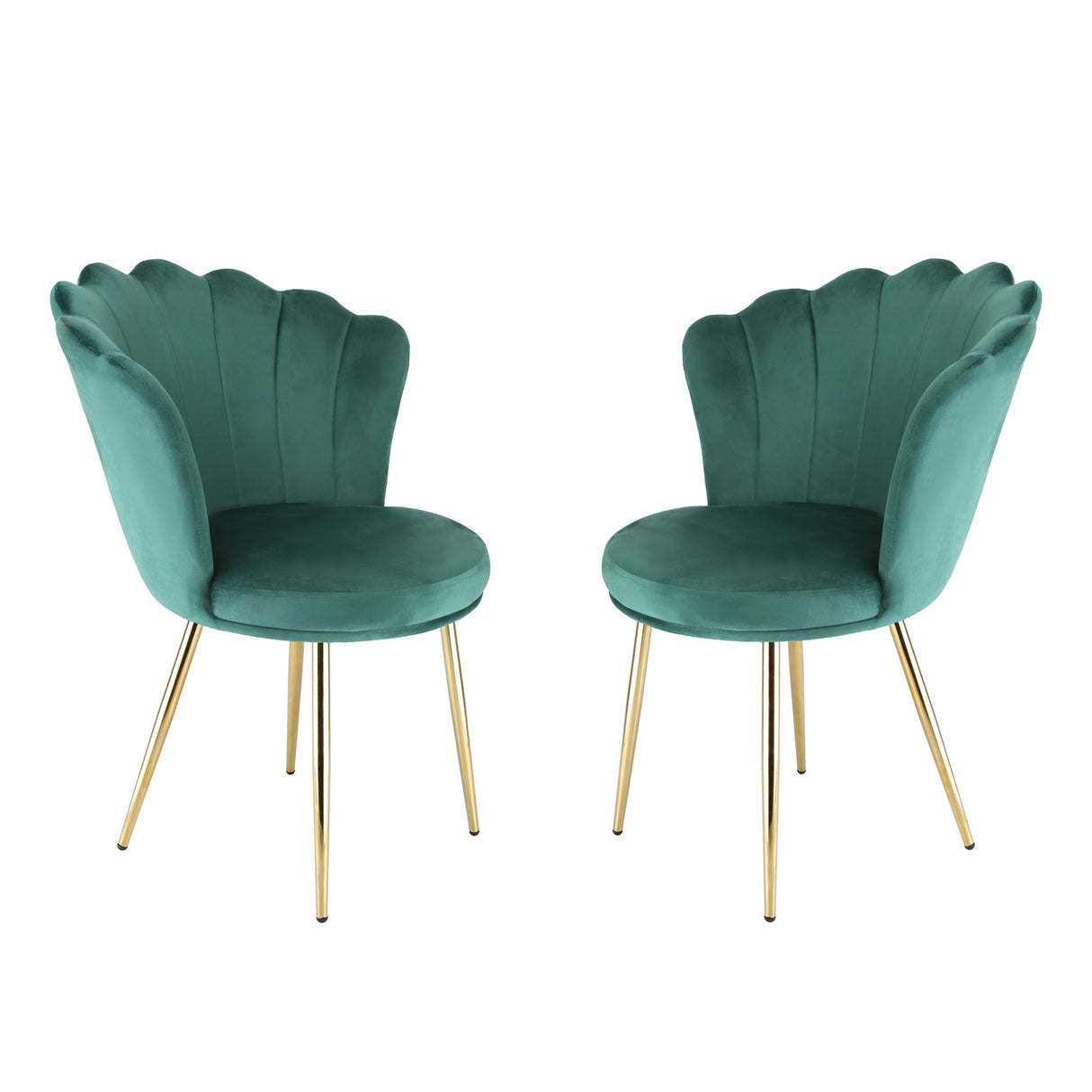 Mini Flora Velvet - Dining Chairs - Set of 2 - Floral-Designed Backrest