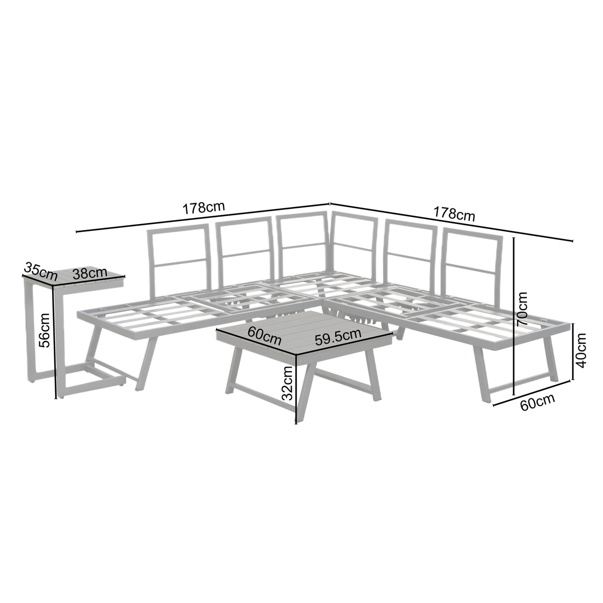 Monaco - Convertible into x2 Sun Loungers - Modular Corner Sofa Set