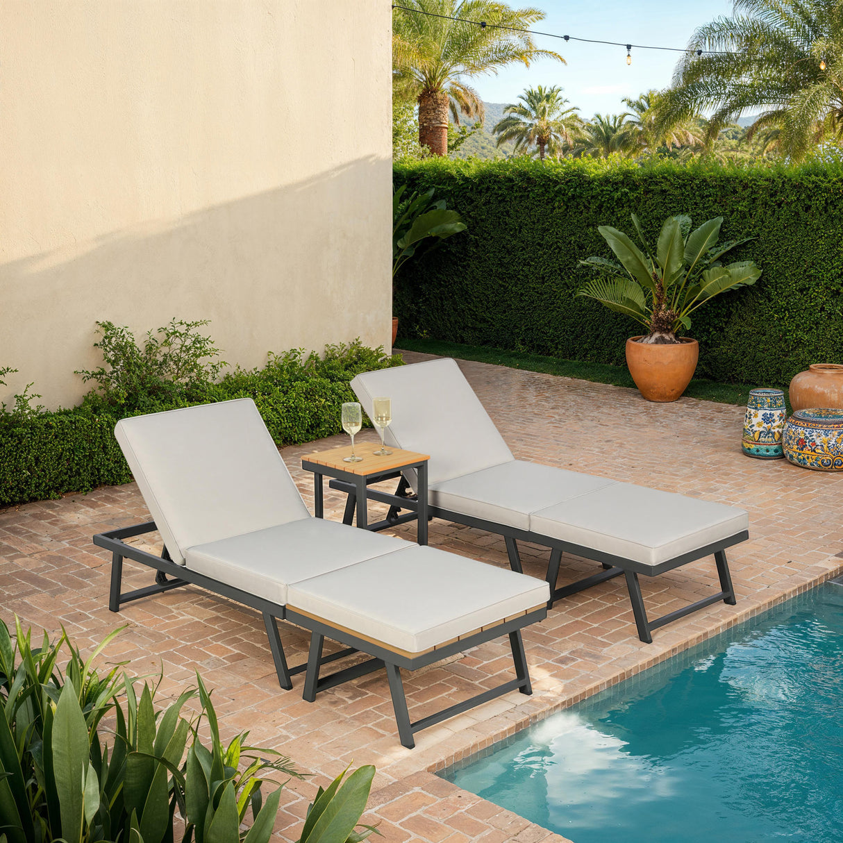 Monaco - Convertible into 2 Sun Loungers - Modular Corner Garden Sofa Set