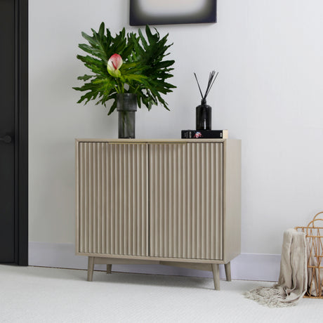 Monza – 2 Door Sideboard with Fluted Panels – Black or Pale Ash