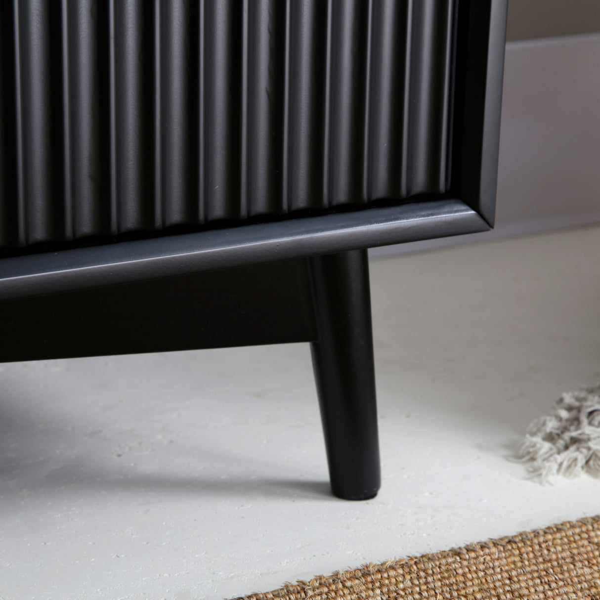 Monza 3-Door Sideboard – Fluted Detailing, Black or Pale Ash