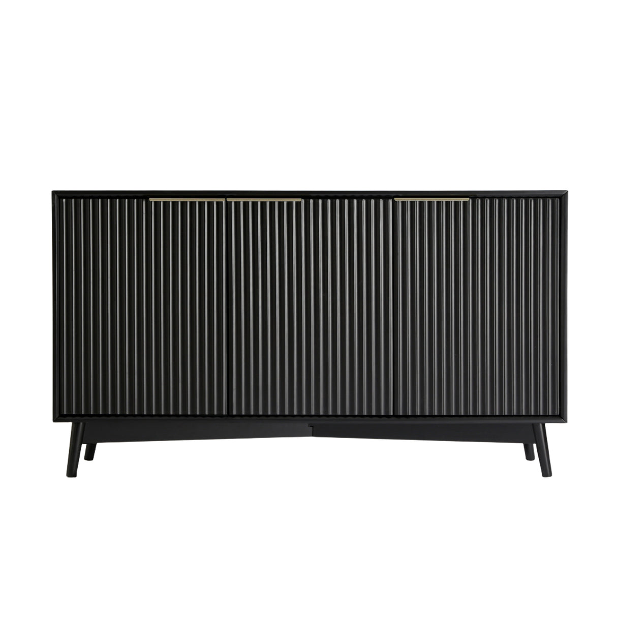 Monza – 3 Door Sideboard with Fluted Detailing – Black or Pale Ash