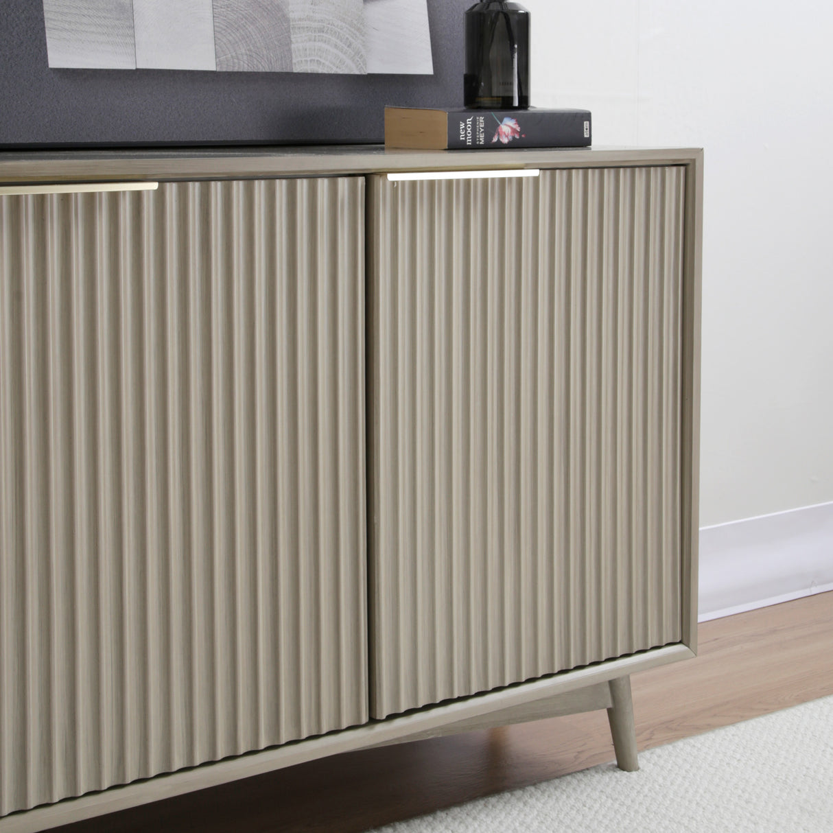 Monza 3-Door Sideboard – Fluted Detailing, Black or Pale Ash