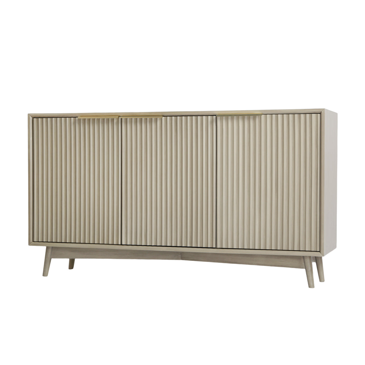 Monza – 3 Door Sideboard with Fluted Detailing – Black or Pale Ash