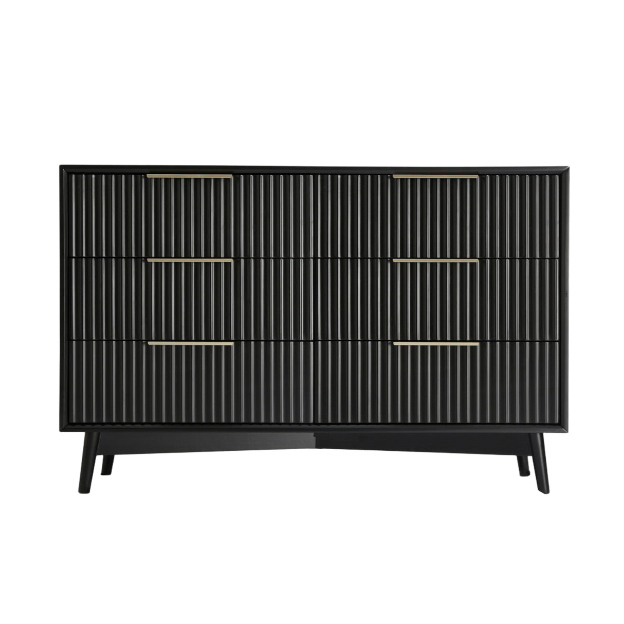 Monza Chest of Drawers with 6 Drawers – Fluted Design, Black or Pale Ash