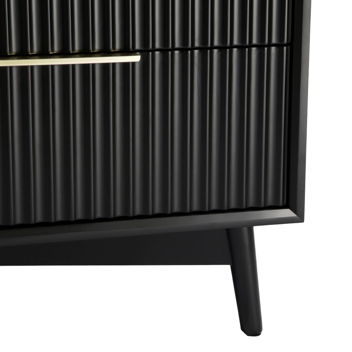 Monza Chest of Drawers with 6 Drawers – Fluted Design, Black or Pale Ash