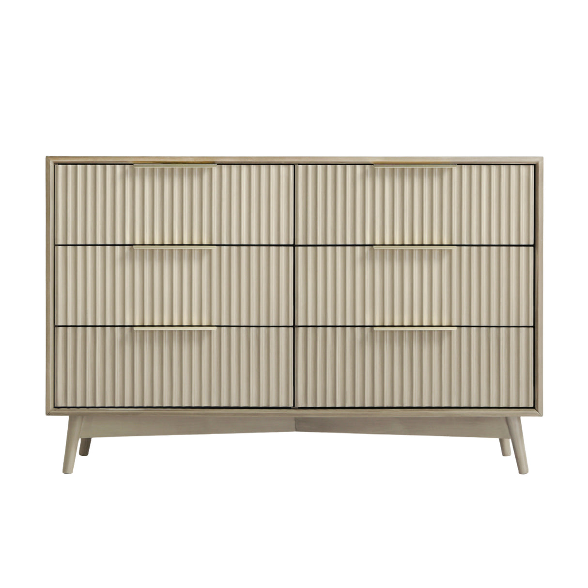 Monza Chest of Drawers with 6 Drawers – Fluted Design, Black or Pale Ash