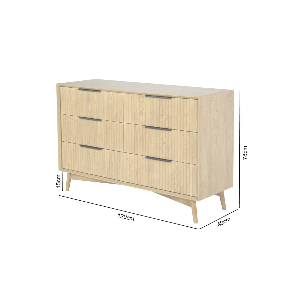 Monza 6 Drawer Chest Natural