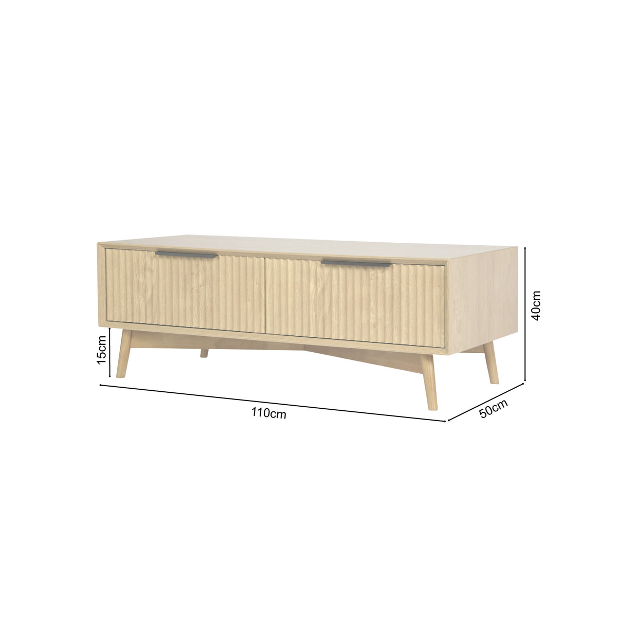 Monza Coffee Table with Drawers Natural
