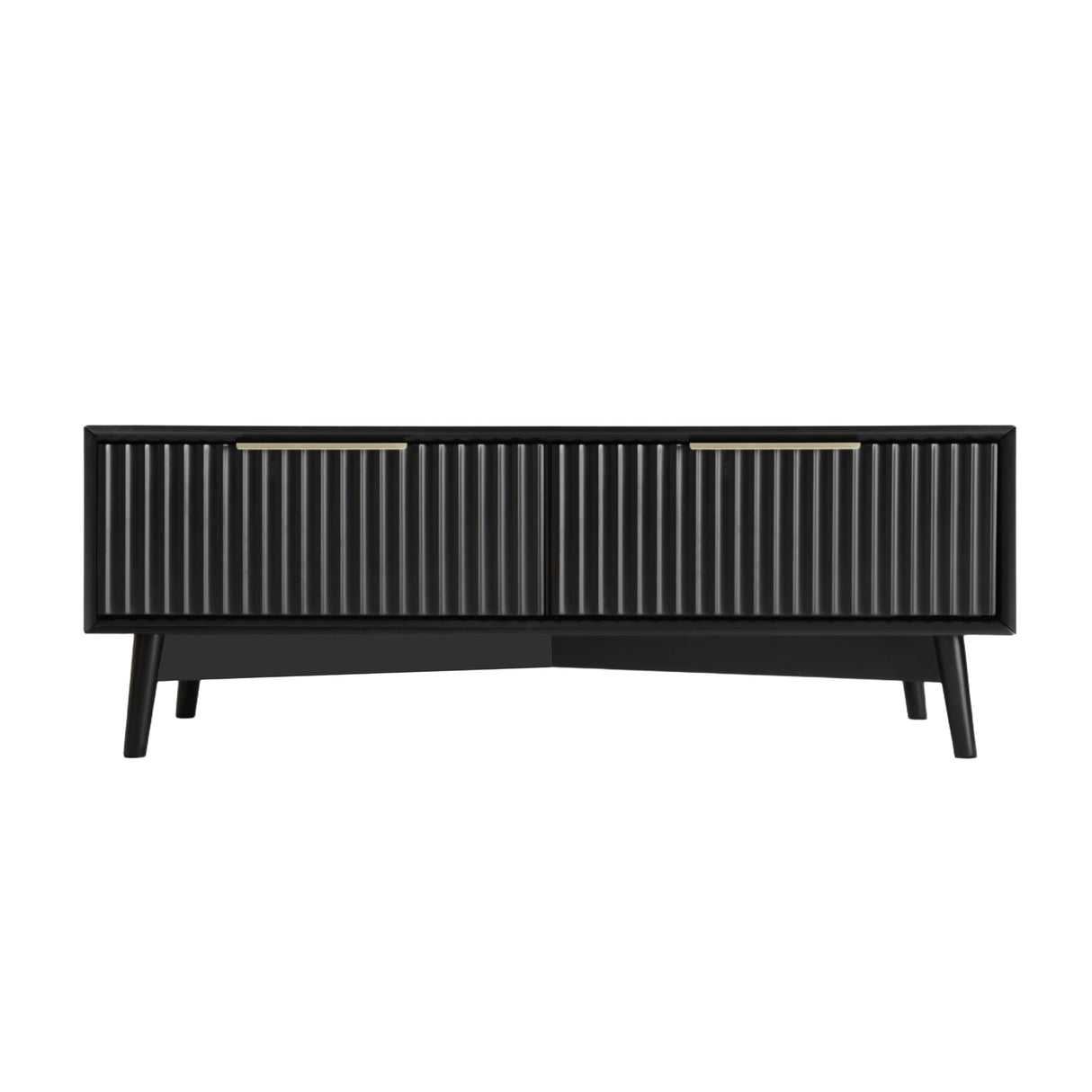 Monza – Coffee Table with Fluted Drawers – Black or Pale Ash