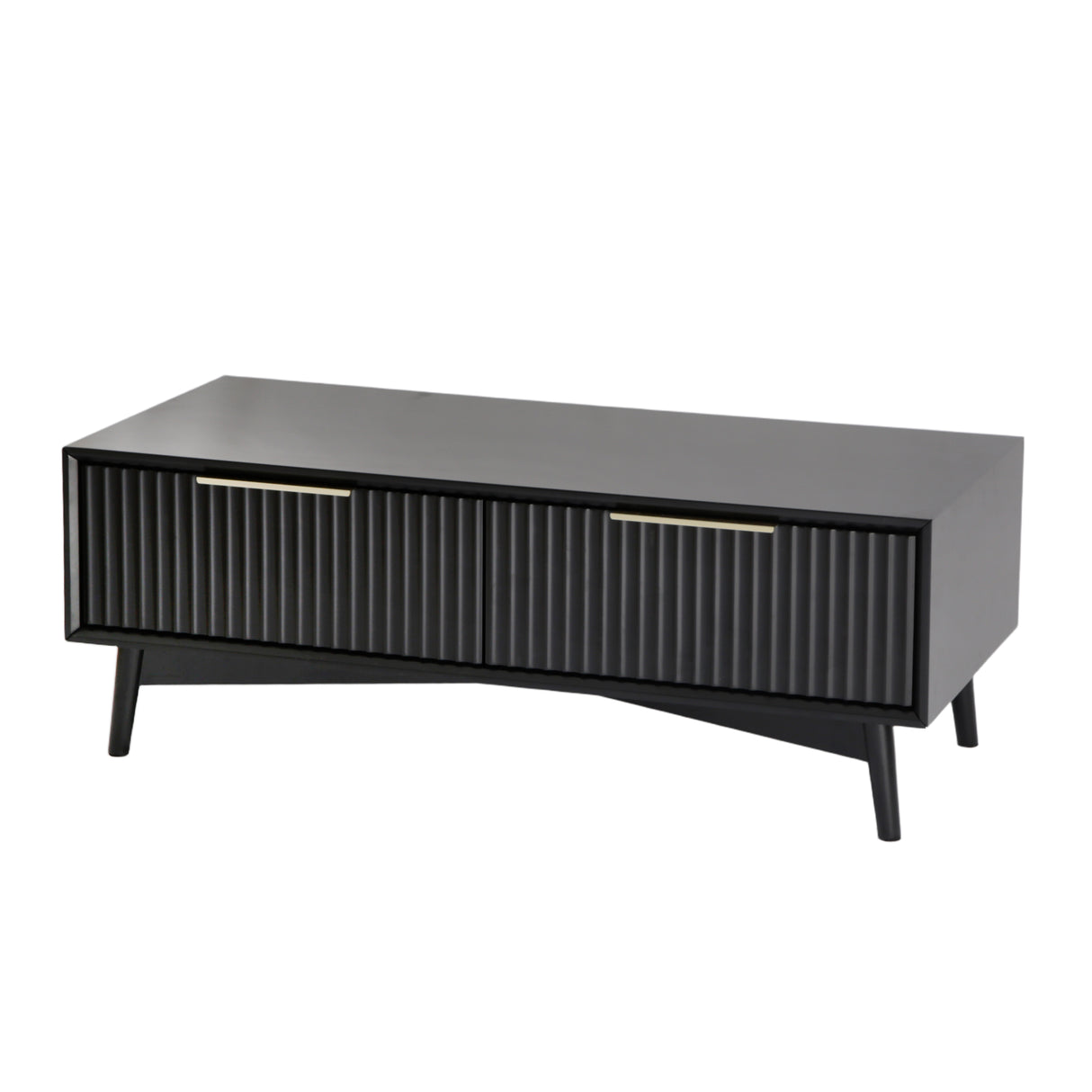 Monza – Coffee Table with Fluted Drawers – Black or Pale Ash