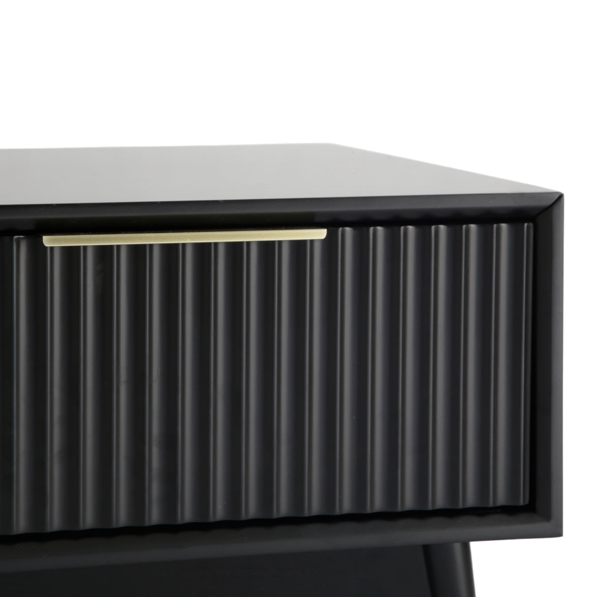 Monza – Coffee Table with Fluted Drawers – Black or Pale Ash