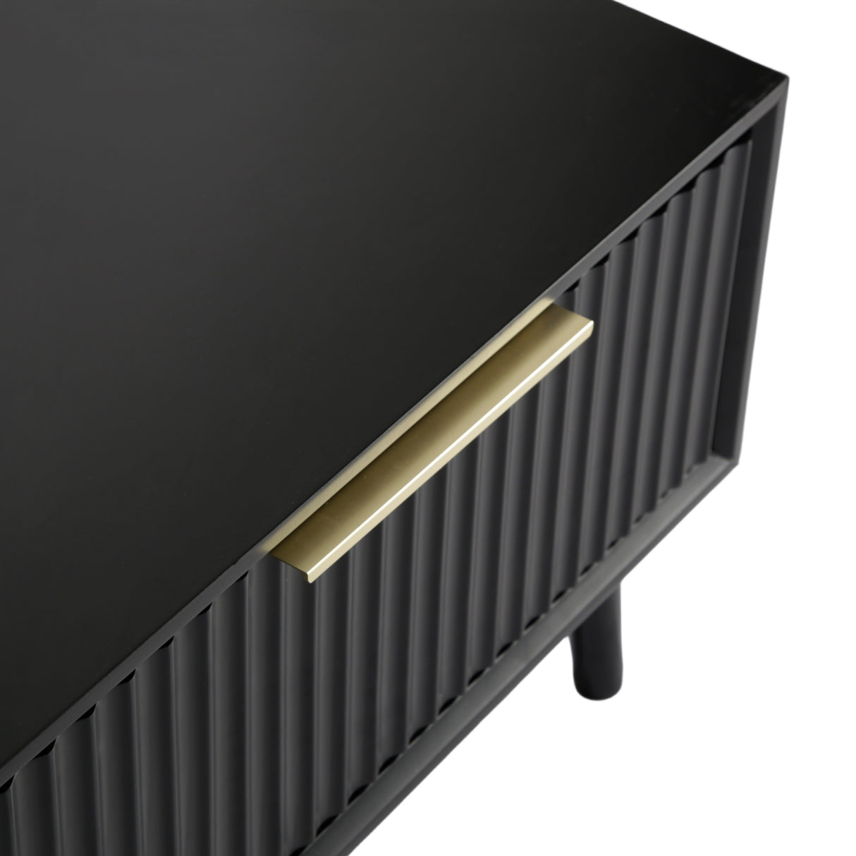 Monza – Coffee Table with Fluted Drawers – Black or Pale Ash