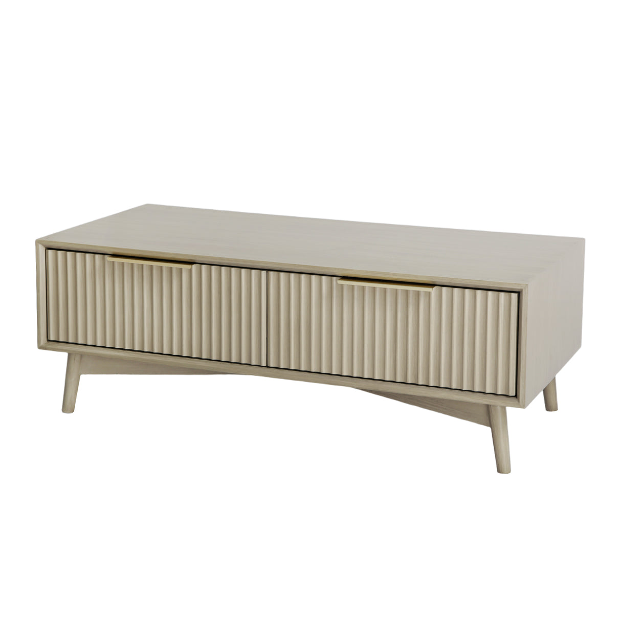 Monza – Coffee Table with Fluted Drawers – Black or Pale Ash
