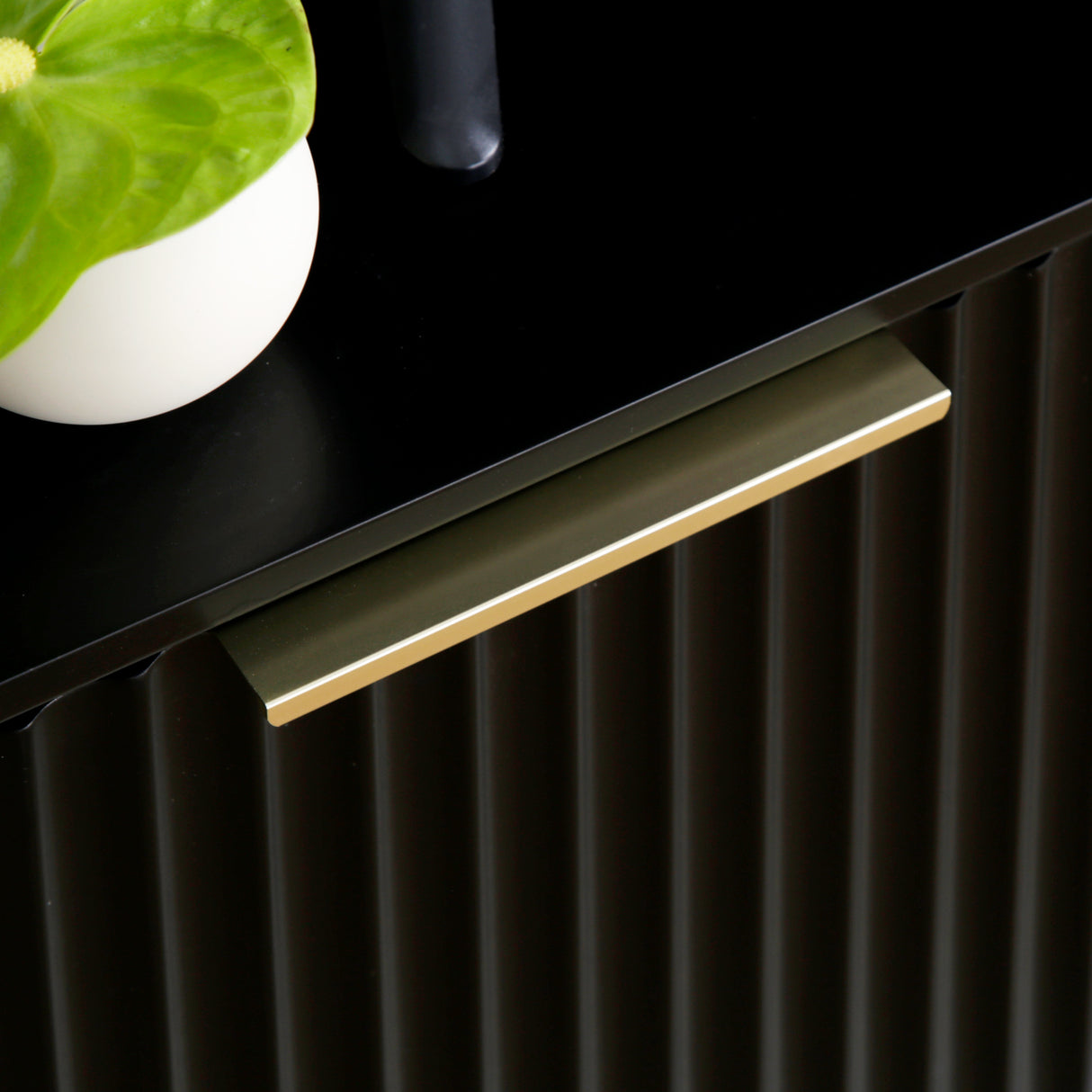 Monza – Fluted TV Unit with Storage – Black or Pale Ash