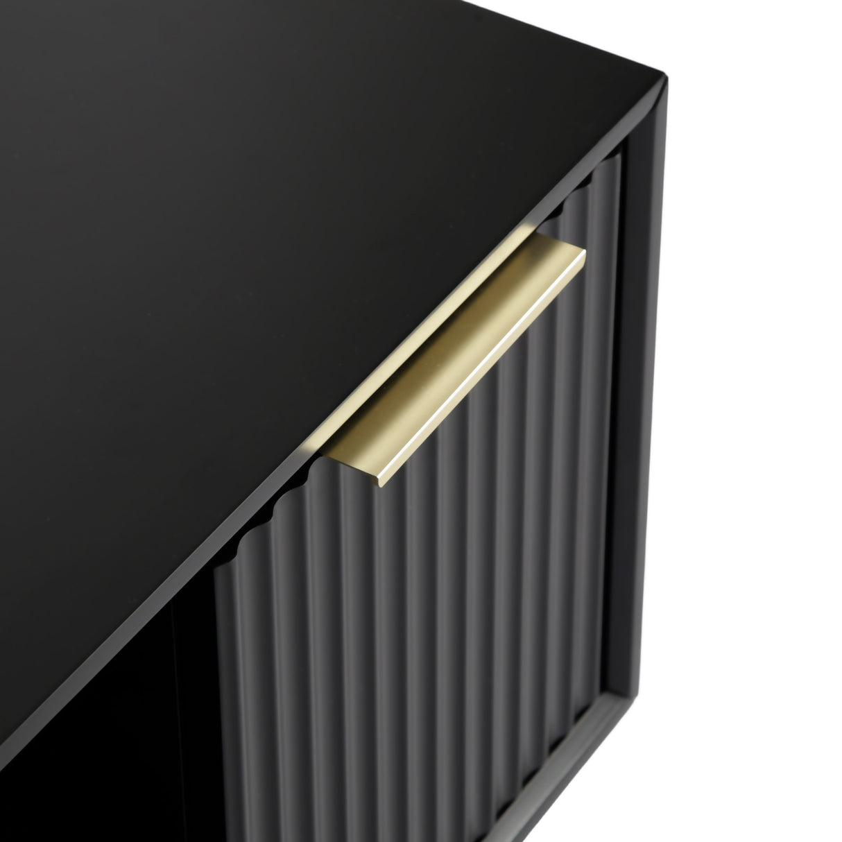 Monza – Fluted TV Unit with Storage – Black or Pale Ash