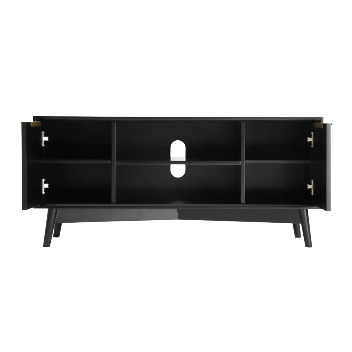 Monza – Fluted TV Unit with Storage – Black or Pale Ash