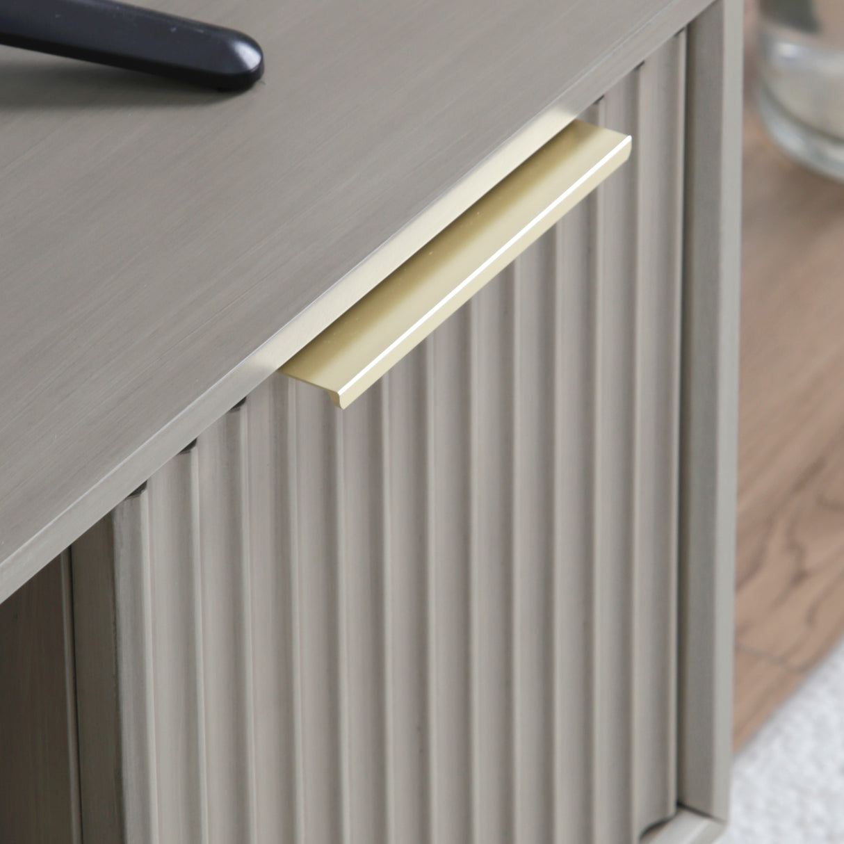 Monza – Fluted TV Unit with Storage – Black or Pale Ash