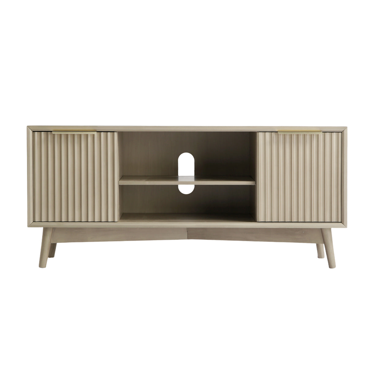 Monza – Fluted TV Unit with Storage – Black or Pale Ash