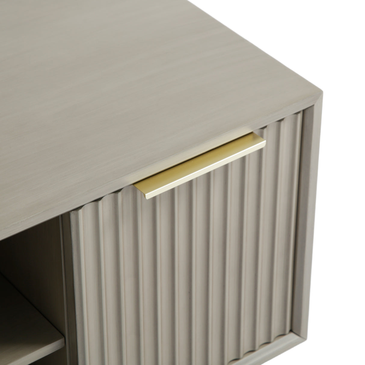 Monza – Fluted TV Unit with Storage – Black or Pale Ash