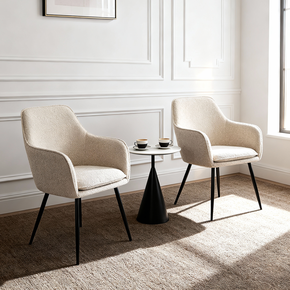 Muse Bouclé Accent Chair – Beige Occasional Armchair