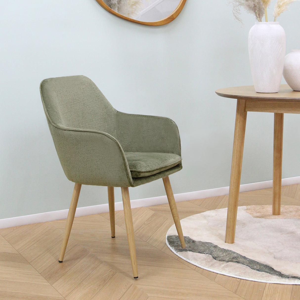 Muse - Accent Chair in Woven Yarn Fabric Upholstery