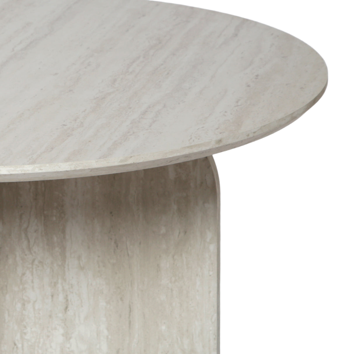 NYX Dining Set – 4-Seater Round Stone-Effect Table with Linen Chairs