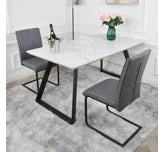 Nestor - Pair of Industrial Dining Chairs - Brown