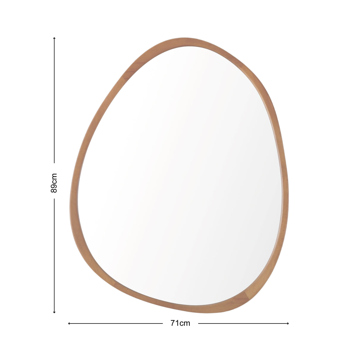 Orta - Pebble Mirror with Wood Frame - 89x71cm